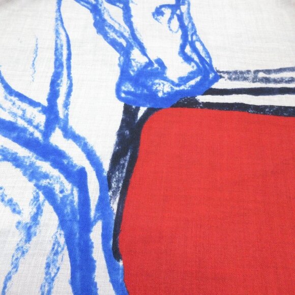 HERMES Carrejean/Shawl Carre 140 H243506S 11 Light gray Red Multi Cashmere - Picture 4 of 5